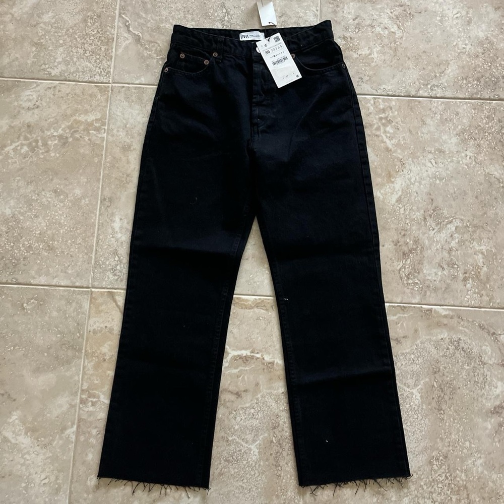 Zara High Rise Straight Leg Jeans
